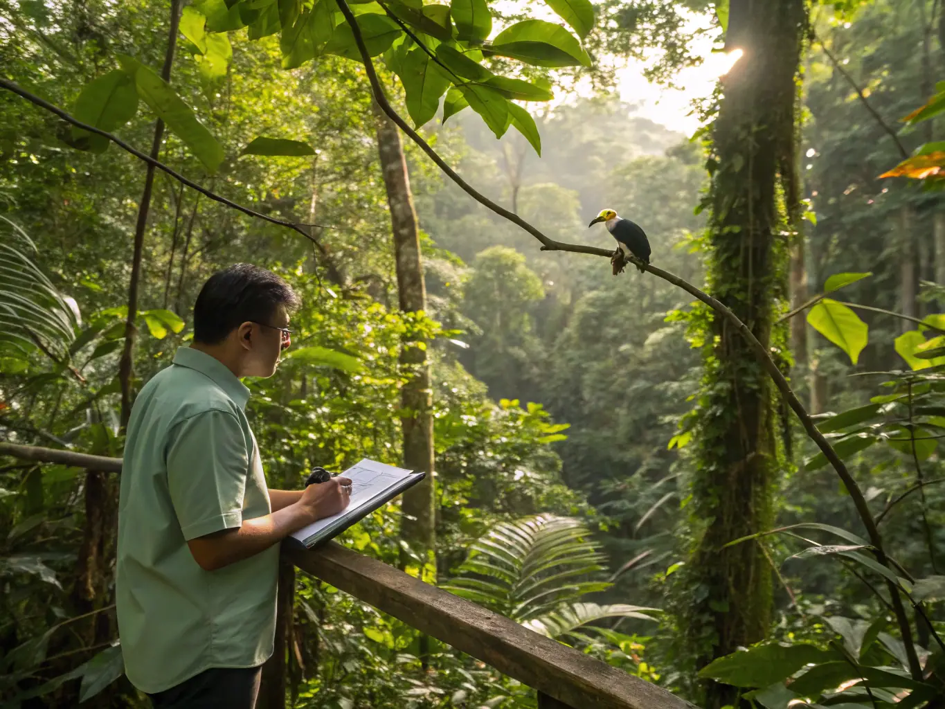 An ACCA DE MOLEDES team member monitoring wildlife in their natural habitat, collecting data for wildlife management and conservation efforts.